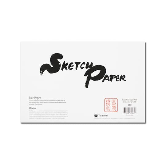Yasutomo&#xAE; Sketch Kozo Rice Paper Pad, 12&#x22; x 18&#x22;